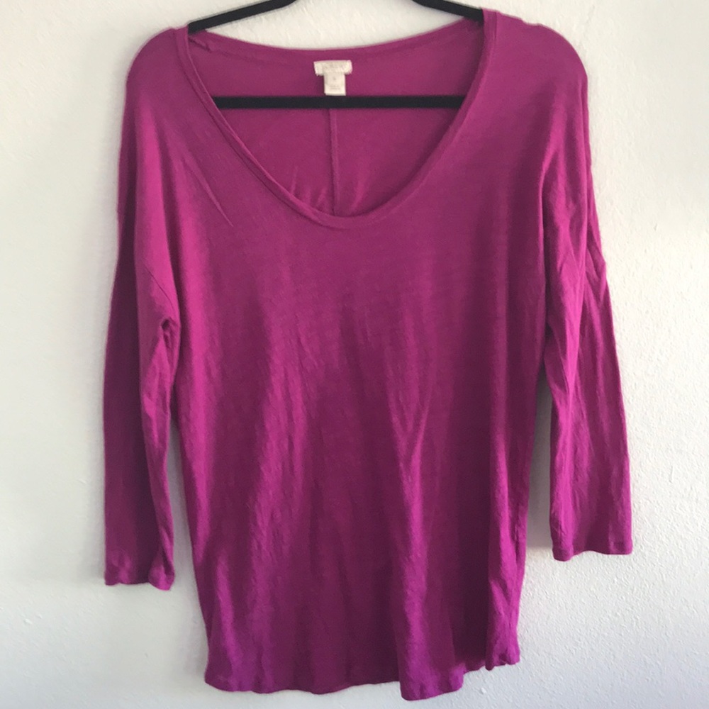J. Crew Three-Quarter Sleeve Draped Swing Tee